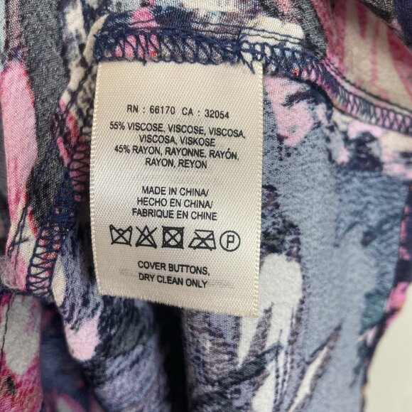 Anthropologie Maeve Caravane Dress Size Small Boho Tunic Navy Floral Drop Waist - Picture 6 of 11